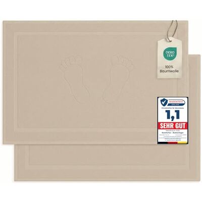 Komfortec 2-częściowy zestaw dywaników łazienkowych, frotte, nadaje się do prania, 800 g/m² i 100% bawełna, chłonne i szybkoschnące, 50 x 80 cm, piaskowe/beżowe Komfortec 2-częściowy zestaw dywaników łazienkowych, frotte, nadaje się do prania, 800 g/m² i 100% bawełna, chłonne i szybkoschnące, 50 x 80 cm, piaskowe/beżowe