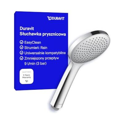Duravit Uniwersalna słuchawka prysznicowa, deszczownica, okrągła (Ø 110 mm), z funkcją oszczędzania wody MinusFlow, łatwa w czyszczeniu, chromowana Duravit Uniwersalna słuchawka prysznicowa, deszczownica, okrągła (Ø 110 mm), z funkcją oszczędzania wody MinusFlow, łatwa w czyszczeniu, chromowana