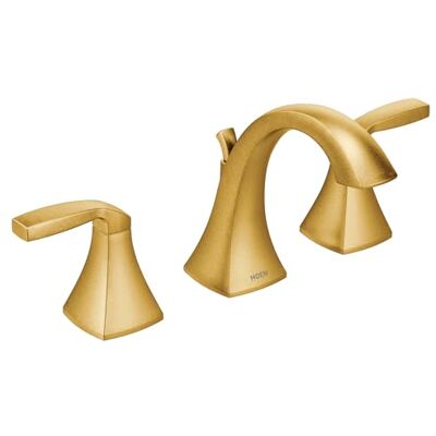 Moen T6905BG Voss Collection dwuuchwytowa bateria łazienkowa z szerokim łukiem o wysokim łuku, złota Moen T6905BG Voss Collection dwuuchwytowa bateria łazienkowa z szerokim łukiem o wysokim łuku, złota