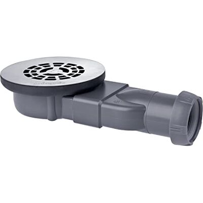 Wirquin 30723394 Wąski zestaw prysznicowy z rusztem ze stali nierdzewnej do brodzika płaskiego, szary Wirquin 30723394 Wąski zestaw prysznicowy z rusztem ze stali nierdzewnej do brodzika płaskiego, szary