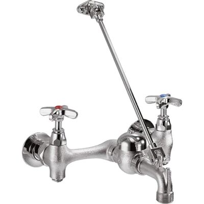 DELTA Faucet 28T9 28T bateria zlewozmywakowa z dwoma uchwytami 20 cm do montażu na ścianie, chromowana DELTA Faucet 28T9 28T bateria zlewozmywakowa z dwoma uchwytami 20 cm do montażu na ścianie, chromowana