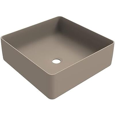 ERCOS Ceramiczny Kwadratowy Umywalka Stołowa, Umywalka Łazienka Matowy Kolor Cappuccino, Bez Przepełnienia, Wymiary 416x416 mm ERCOS Ceramiczny Kwadratowy Umywalka Stołowa, Umywalka Łazienka Matowy Kolor Cappuccino, Bez Przepełnienia, Wymiary 416x416 mm