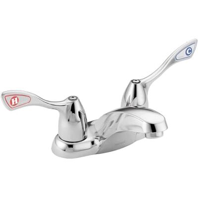 Moen Komercyjne M-Bition chromowane 4-calowe dwa uchwyty centralne bateria toaletowa 1,5 gpm, 8800 Moen Komercyjne M-Bition chromowane 4-calowe dwa uchwyty centralne bateria toaletowa 1,5 gpm, 8800