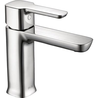 DELTA Faucet Nowoczesna bateria łazienkowa z jednym otworem, pojedynczy uchwyt kran łazienkowy chrom, bateria do umywalki łazienkowej, montaż odpływowy, chrom 581LF-PP DELTA Faucet Nowoczesna bateria łazienkowa z jednym otworem, pojedynczy uchwyt kran łazienkowy chrom, bateria do umywalki łazienkowej, montaż odpływowy, chrom 581LF-PP