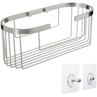TATAY Półka Prysznicowa Bez Wiercenia Owalna Zawiera System Mocowania (Quick Fix) Udźwig Do 5 kg Aluminium 100% Nierdzewne Koszyk Prysznicowy na Akcesoria – 12 × 11,5 × 30 cm – Chrom TATAY Półka Prysznicowa Bez Wiercenia Owalna Zawiera System Mocowania (Quick Fix) Udźwig Do 5 kg Aluminium 100% Nierdzewne Koszyk Prysznicowy na Akcesoria – 12 × 11,5 × 30 cm – Chrom