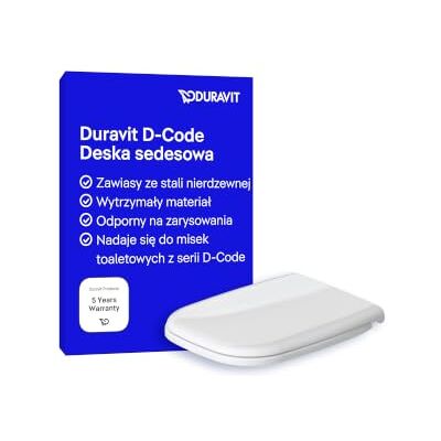 Pokrywa sedesu Duravit D-Code - Zawiasy ze stali nierdzewnej Pokrywa sedesu Duravit D-Code - Zawiasy ze stali nierdzewnej