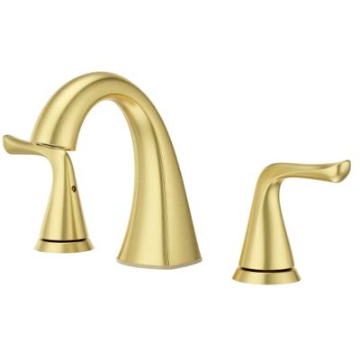 PFISTER Willa Bathroom Sink Faucet, 8-calowy szeroki rozłożony, 2-uchwyt, 3-otworowy, szczotkowane złote wykończenie, LF049MALBG PFISTER Willa Bathroom Sink Faucet, 8-calowy szeroki rozłożony, 2-uchwyt, 3-otworowy, szczotkowane złote wykończenie, LF049MALBG