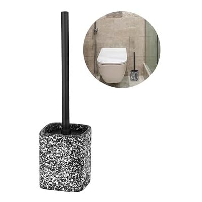 Avilia Szczotka i uchwyt na szczoteczkę do toalety szczotka do toalety, poliresin, 10 x 37 x 10 cm, czarno-biała Avilia Szczotka i uchwyt na szczoteczkę do toalety szczotka do toalety, poliresin, 10 x 37 x 10 cm, czarno-biała
