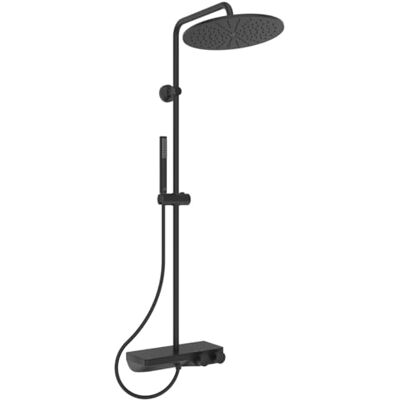 Ideal Standard A7631XG Ceratherm S200 system prysznicowy z termostatem prysznicowym i półką – słuchawka prysznicowa i głowica prysznicowa Ø 30 cm – wąż prysznicowy 150 cm – kolor Silk Black Ideal Standard A7631XG Ceratherm S200 system prysznicowy z termostatem prysznicowym i półką – słuchawka prysznicowa i głowica prysznicowa Ø 30 cm – wąż prysznicowy 150 cm – kolor Silk Black