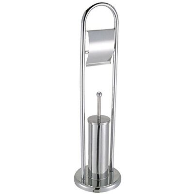 Bath Vida Szczotka toaletowa i uchwyt na papier okrągły podstawa stojak łazienkowy, stal nierdzewna/metal Bath Vida Szczotka toaletowa i uchwyt na papier okrągły podstawa stojak łazienkowy, stal nierdzewna/metal