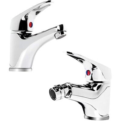 GC GLOBALCOMMERCE Zestaw 2 szt. Bateria łazienkowa Umywalka i bidet chromowany mosiądz, para mieszaczy GC GLOBALCOMMERCE Zestaw 2 szt. Bateria łazienkowa Umywalka i bidet chromowany mosiądz, para mieszaczy