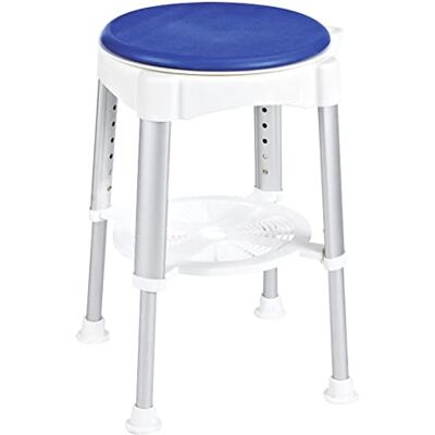Maximex Krzesło prysznicowe przemyślane, wygodne i zaprojektowane z myślą o najwyższym bezpieczeństwie, poliuretan, 35 x 41,5-59,0 x 35 cm, niebieskie Maximex Krzesło prysznicowe przemyślane, wygodne i zaprojektowane z myślą o najwyższym bezpieczeństwie, poliuretan, 35 x 41,5-59,0 x 35 cm, niebieskie