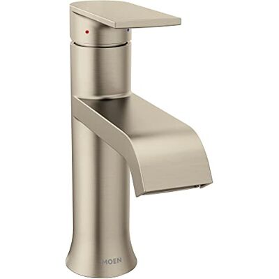 Moen 6702BN Genta One-Handle Single Hole Modern Bathroom Sink Faucet with Optional Deckplate, Brushed Nickel Moen 6702BN Genta One-Handle Single Hole Modern Bathroom Sink Faucet with Optional Deckplate, Brushed Nickel