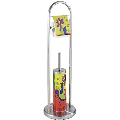 Wenko 18368100 stojący zestaw do WC Pop Art – stal nierdzewna, Ø 22 x 80 cm Wenko 18368100 stojący zestaw do WC Pop Art – stal nierdzewna, Ø 22 x 80 cm