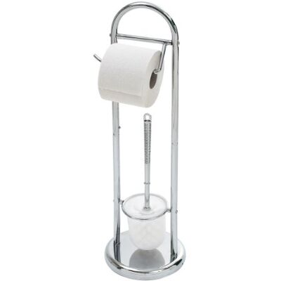 axentia 280835 zestaw do WC Emil w kolorze srebrnym, uchwyt na szczotkę WC z żelaznym uchwytem na papier toaletowy, nierdzewne akcesoria do WC chromowane, wygląd stali nierdzewnej axentia 280835 zestaw do WC Emil w kolorze srebrnym, uchwyt na szczotkę WC z żelaznym uchwytem na papier toaletowy, nierdzewne akcesoria do WC chromowane, wygląd stali nierdzewnej