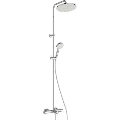 Ideal Standard Ceratherm T25 system wanny/prysznica na zewnątrz, energooszczędna głowica prysznicowa ze zmiennym strumieniem, ochroną przed oparzeniami i funkcją termostatu, chromowana (517,5 x 1498 Ideal Standard Ceratherm T25 system wanny/prysznica na zewnątrz, energooszczędna głowica prysznicowa ze zmiennym strumieniem, ochroną przed oparzeniami i funkcją termostatu, chromowana (517,5 x 1498