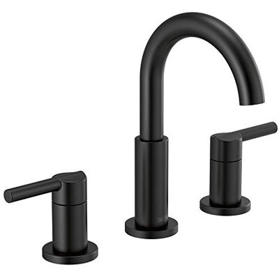 DELTA Faucet Nicoli 35749LF-BL Powszechna bateria łazienkowa z 3 otworami, matowa czarna bateria łazienkowa, bateria umywalkowa, montaż odpływu, czarny matowy DELTA Faucet Nicoli 35749LF-BL Powszechna bateria łazienkowa z 3 otworami, matowa czarna bateria łazienkowa, bateria umywalkowa, montaż odpływu, czarny matowy