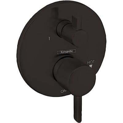 Hansgrohe Ecostat E Modern Premium Volume and Auto Temperature Control 2-Handle Thermostatic Shower Valve Trim in Chrome, 15707001 Hansgrohe Ecostat E Modern Premium Volume and Auto Temperature Control 2-Handle Thermostatic Shower Valve Trim in Chrome, 15707001