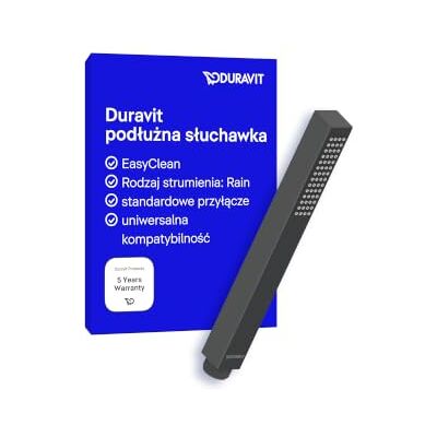 Duravit Uniwersalna słuchawka prysznicowa, deszczownica, prostokątna, z łatwymi w czyszczeniu silikonowymi wypustkami, czarna matowa Duravit Uniwersalna słuchawka prysznicowa, deszczownica, prostokątna, z łatwymi w czyszczeniu silikonowymi wypustkami, czarna matowa
