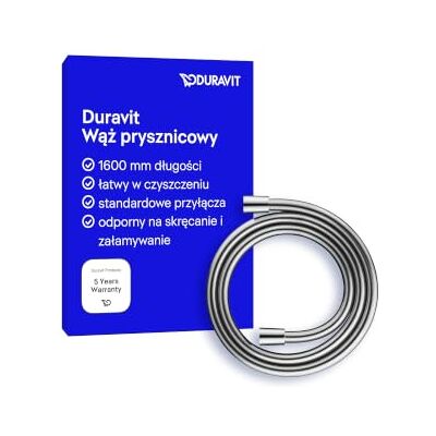 Duravit Uniwersalny wąż prysznicowy elastyczny wąż prysznicowy 1,60 m z ochroną przed przekręceniem, odporny na zginanie, chrom Duravit Uniwersalny wąż prysznicowy elastyczny wąż prysznicowy 1,60 m z ochroną przed przekręceniem, odporny na zginanie, chrom