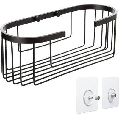 TATAY Półka Prysznicowa Bez Wiercenia Owalna Zawiera System Mocowania (Quick Fix) Udźwig Do 5 kg Aluminium 100% Nierdzewne Koszyk Prysznicowy na Akcesoria – 12 x 11,5 x 30 cm – Czarny TATAY Półka Prysznicowa Bez Wiercenia Owalna Zawiera System Mocowania (Quick Fix) Udźwig Do 5 kg Aluminium 100% Nierdzewne Koszyk Prysznicowy na Akcesoria – 12 x 11,5 x 30 cm – Czarny
