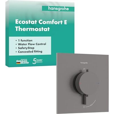 Hansgrohe Ecostat Comfort E termostat prysznicowy podtynkowy, armatura prysznicowa z blokadą bezpieczeństwa (SafetyStop) w temperaturze 40°C, termostat do prysznica, dla 1 odbiornika, szczotkowany Hansgrohe Ecostat Comfort E termostat prysznicowy podtynkowy, armatura prysznicowa z blokadą bezpieczeństwa (SafetyStop) w temperaturze 40°C, termostat do prysznica, dla 1 odbiornika, szczotkowany