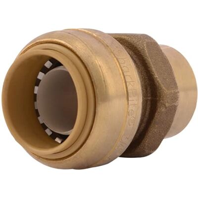 SharkBite Adapter FNPT 3/4 x 1/2 cala, mosiężna armatura hydrauliczna, rura PEX, miedź, CPVC, PE-RT, HDPE, U092LFA SharkBite Adapter FNPT 3/4 x 1/2 cala, mosiężna armatura hydrauliczna, rura PEX, miedź, CPVC, PE-RT, HDPE, U092LFA