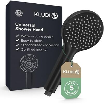 Kludi -X3 uniwersalna słuchawka prysznicowa oszczędzająca wodę jako opcja (standardowa 15 l/m, opcjonalnie 9 l/min), 1 rodzaj strumienia, łatwa w czyszczeniu głowica prysznicowa Ø 11,7 cm średnicy, Kludi -X3 uniwersalna słuchawka prysznicowa oszczędzająca wodę jako opcja (standardowa 15 l/m, opcjonalnie 9 l/min), 1 rodzaj strumienia, łatwa w czyszczeniu głowica prysznicowa Ø 11,7 cm średnicy,