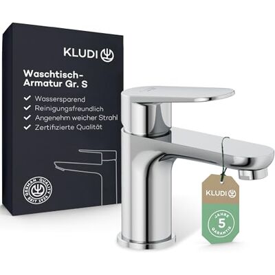 Kludi X1 bateria umywalkowa, wysokość wylotu 75 mm, oszczędzający wodę kran łazienkowy rozmiar S, wkład ceramiczny, bateria mieszakowa umywalka z wężami przyłączeniowymi w kolorze chromu Kludi X1 bateria umywalkowa, wysokość wylotu 75 mm, oszczędzający wodę kran łazienkowy rozmiar S, wkład ceramiczny, bateria mieszakowa umywalka z wężami przyłączeniowymi w kolorze chromu