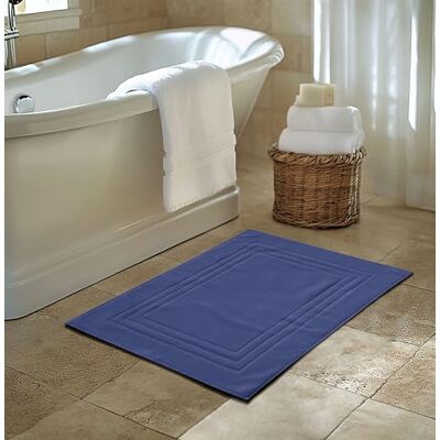 LE TEMPS D'UN BAIN Niebieska mata łazienkowa 60 x 90 cm 100% bawełna bardzo chłonna i gruba certyfikat Oeko-Tex - LE TEMPS D'UN BAIN Niebieska mata łazienkowa 60 x 90 cm 100% bawełna bardzo chłonna i gruba certyfikat Oeko-Tex -