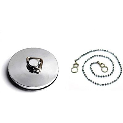 Merriway BH03917 45 mm 1,3/4 cala chromowany metalowy wanna umywalka prysznic korek z 450 mm 45 cm polerowany chromowany łańcuszek kulkowy i hak S Merriway BH03917 45 mm 1,3/4 cala chromowany metalowy wanna umywalka prysznic korek z 450 mm 45 cm polerowany chromowany łańcuszek kulkowy i hak S