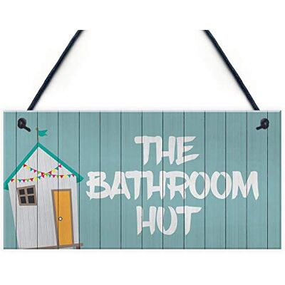 Ocean 'Quirky Nautical Łazienka Znak 'The BATHROOM HUT Beach Temat Toaleta Znak Ocean 'Quirky Nautical Łazienka Znak 'The BATHROOM HUT Beach Temat Toaleta Znak