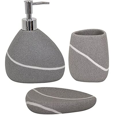 Zestaw akcesoriów łazienkowych MSV z ceramiki - Styl Zen Zestaw akcesoriów łazienkowych MSV z ceramiki - Styl Zen