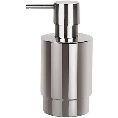Spirella Dozownik mydła Nyo w eleganckim wzornictwie dozownik mydła w płynie ze stali nierdzewnej pojemność: 200 ml Ø x wys.: 6,5 x 14 cm srebrny Spirella Dozownik mydła Nyo w eleganckim wzornictwie dozownik mydła w płynie ze stali nierdzewnej pojemność: 200 ml Ø x wys.: 6,5 x 14 cm srebrny