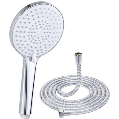 YEAUPE PRO słuchawka prysznicowa z 3 rodzajami strumienia, okrągła głowica prysznicowa (średnica 120 mm), wysokociśnieniowa głowica prysznicowa oszczędzająca wodę (1 x głowica prysznicowa i wąż) YEAUPE PRO słuchawka prysznicowa z 3 rodzajami strumienia, okrągła głowica prysznicowa (średnica 120 mm), wysokociśnieniowa głowica prysznicowa oszczędzająca wodę (1 x głowica prysznicowa i wąż)