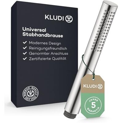 Kludi -X1 Design słuchawka prysznicowa (chrom), długość 20 cm, antykamień, 1 rodzaj strumienia, Ø 2,5 cm, G 1/2 złącze uniwersalne, DN 15 Kludi -X1 Design słuchawka prysznicowa (chrom), długość 20 cm, antykamień, 1 rodzaj strumienia, Ø 2,5 cm, G 1/2 złącze uniwersalne, DN 15