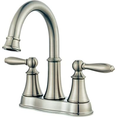 PFISTER Courant Bathroom Sink Faucet, zestaw 4-calowy, 2-uchwyt, 3-otworowy, szczotkowane wykończenie niklowe, LF048COKK PFISTER Courant Bathroom Sink Faucet, zestaw 4-calowy, 2-uchwyt, 3-otworowy, szczotkowane wykończenie niklowe, LF048COKK