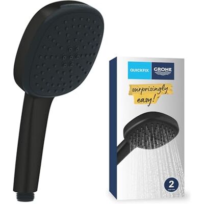 Grohe Vitalio Comfort 110 QuickFix słuchawka prysznicowa do niskiego ciśnienia (kwadratowa głowica prysznicowa 11 cm, 2 spraye: deszcz i strumień, system zapobiegający osadzaniu się kamienia, Grohe Vitalio Comfort 110 QuickFix słuchawka prysznicowa do niskiego ciśnienia (kwadratowa głowica prysznicowa 11 cm, 2 spraye: deszcz i strumień, system zapobiegający osadzaniu się kamienia,