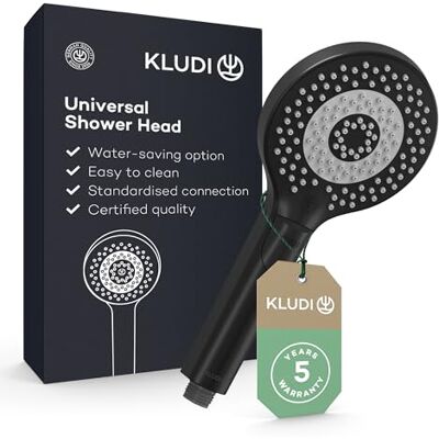 Kludi -X3 uniwersalna słuchawka prysznicowa oszczędzająca wodę jako opcja, słuchawka prysznicowa z 3 rodzajami strumienia (body, włosy, skóra), łatwa w czyszczeniu głowica prysznicowa Ø 11,7 cm, Kludi -X3 uniwersalna słuchawka prysznicowa oszczędzająca wodę jako opcja, słuchawka prysznicowa z 3 rodzajami strumienia (body, włosy, skóra), łatwa w czyszczeniu głowica prysznicowa Ø 11,7 cm,