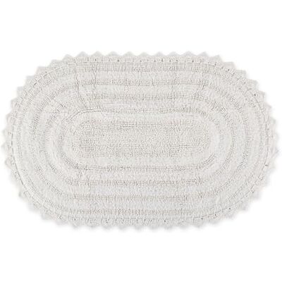 Zestaw szydełkowy DII - Owalny dywanik łazienkowy - 43 x 61 cm - Biały Zestaw szydełkowy DII - Owalny dywanik łazienkowy - 43 x 61 cm - Biały