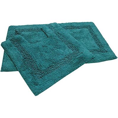Tony's Textiles Diamante Sparkle 100% bawełna ciężka 2-częściowa mata łazienkowa i cokół łazienkowy zestaw toaletowy morski (standardowy) Tony's Textiles Diamante Sparkle 100% bawełna ciężka 2-częściowa mata łazienkowa i cokół łazienkowy zestaw toaletowy morski (standardowy)