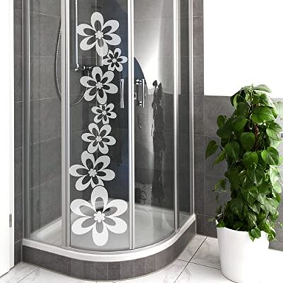 Ambiance Sticker Naklejka na drzwi prysznicowe wyrównanie kwiatów 130 x 45 cm Ambiance Sticker Naklejka na drzwi prysznicowe wyrównanie kwiatów 130 x 45 cm