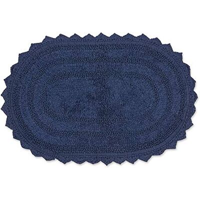 DII Crochet Collection Dwustronna mata łazienkowa, mała, owalna, 43 x 61 cm, ciemnoniebieska (French Blue) DII Crochet Collection Dwustronna mata łazienkowa, mała, owalna, 43 x 61 cm, ciemnoniebieska (French Blue)