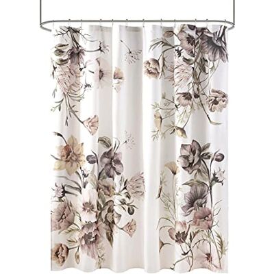 Madison Park Cassandra bawełniane perkalowe zasłony łazienkowe, nadruk kwiatowy wzór nowoczesny shabby chic prywatność zasłony z tkaniny łazienkowej, 183 cm x 183 cm, róż (MP70-6717) Madison Park Cassandra bawełniane perkalowe zasłony łazienkowe, nadruk kwiatowy wzór nowoczesny shabby chic prywatność zasłony z tkaniny łazienkowej, 183 cm x 183 cm, róż (MP70-6717)