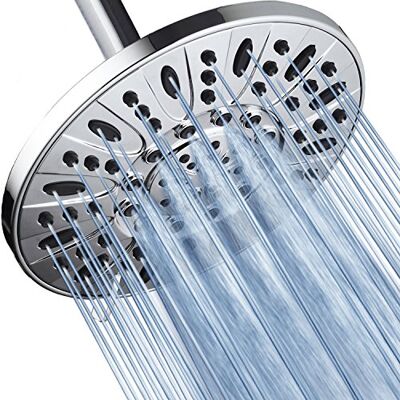 AquaDance Chromowana wysokociśnieniowa 6-stopniowa głowica prysznicowa 18 cm – przetestowana pod kątem zgodności z amerykańskimi standardami jakości, regulacja kąta, z wykończeniem montażowym bez AquaDance Chromowana wysokociśnieniowa 6-stopniowa głowica prysznicowa 18 cm – przetestowana pod kątem zgodności z amerykańskimi standardami jakości, regulacja kąta, z wykończeniem montażowym bez