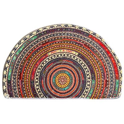 WERGHJ Półokrągła wycieraczka pod drzwi, półokrągły dywanik podłogowy, mandala boho, antypoślizgowa powitalna wejściowa chłonna mata łazienkowa, dywanik z mikrofibry do wnętrz do kuchni salonu (kolorowa) WERGHJ Półokrągła wycieraczka pod drzwi, półokrągły dywanik podłogowy, mandala boho, antypoślizgowa powitalna wejściowa chłonna mata łazienkowa, dywanik z mikrofibry do wnętrz do kuchni salonu (kolorowa)