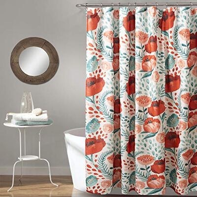 Lush Decor Zasłona prysznicowa ogrodowa z makiem, 183 cm x 183 cm, wiele Lush Decor Zasłona prysznicowa ogrodowa z makiem, 183 cm x 183 cm, wiele