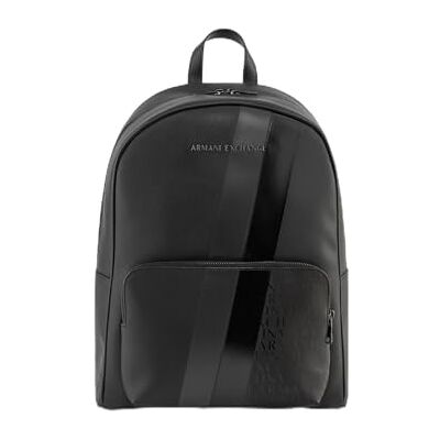 XM000161 Armani Exchange Men's Dylan, Essential, Two Stripes Metal Logo Backpack, Black/Gunmetal XM000161 Armani Exchange Men's Dylan, Essential, Two Stripes Metal Logo Backpack, Black/Gunmetal