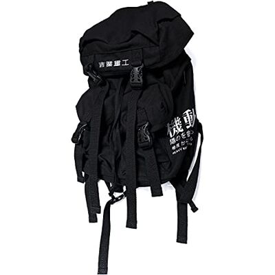Streetwear MFCT Męski plecak techwear, japońska torba, Czarny, Medium, Odzież uliczna Streetwear MFCT Męski plecak techwear, japońska torba, Czarny, Medium, Odzież uliczna