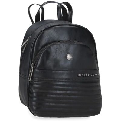 7152141 Pepe Jeans Plecak na laptopa Biker wykonany z poliestru z akcentami ze sztucznej skóry, szerokie, ergonomiczne i wyściełane paski idealnie dopasowują się do pleców od Joumma Bags, Czarny (Black 7152141 Pepe Jeans Plecak na laptopa Biker wykonany z poliestru z akcentami ze sztucznej skóry, szerokie, ergonomiczne i wyściełane paski idealnie dopasowują się do pleców od Joumma Bags, Czarny (Black